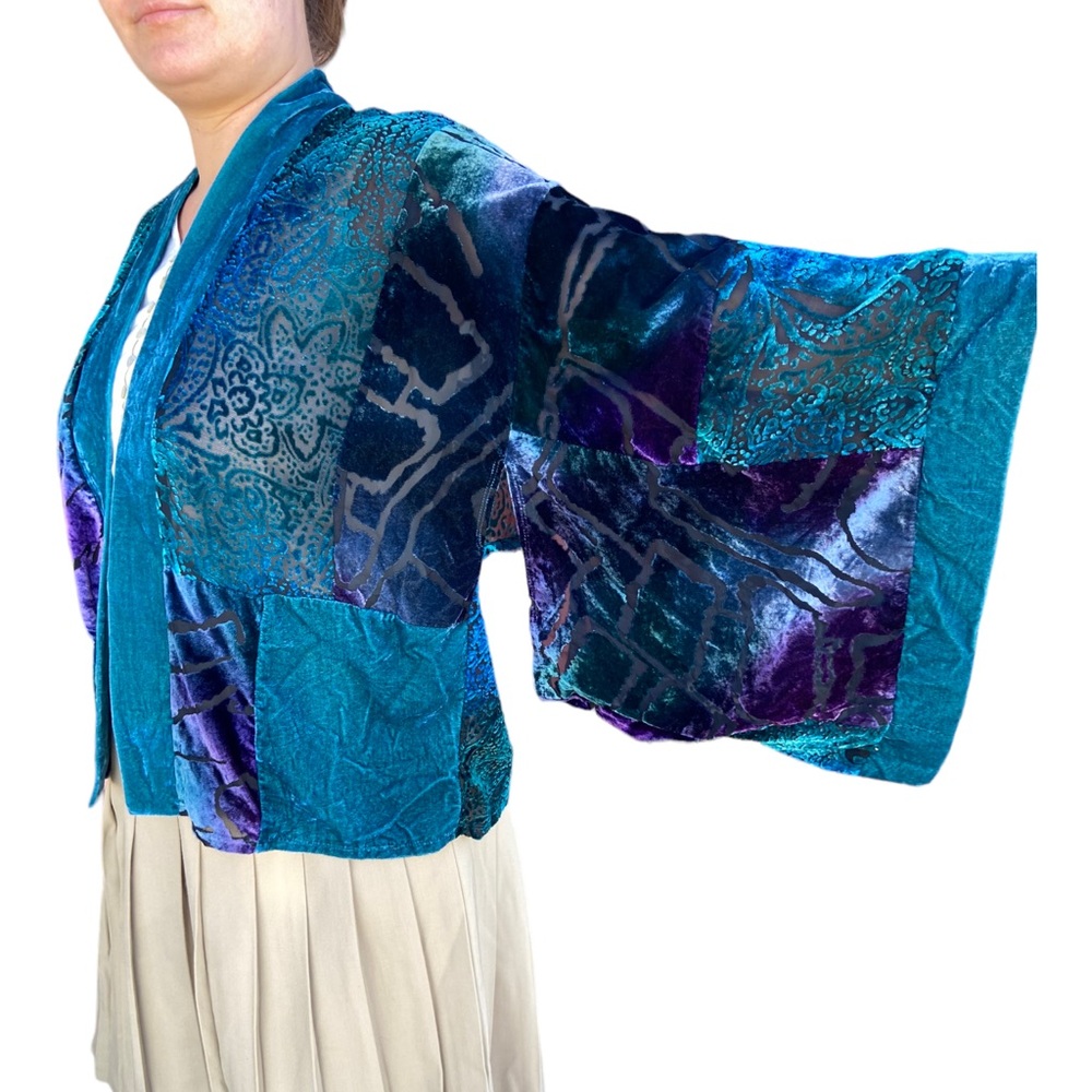 Mirasol Large Burnout Velvet Patchwork Kimono